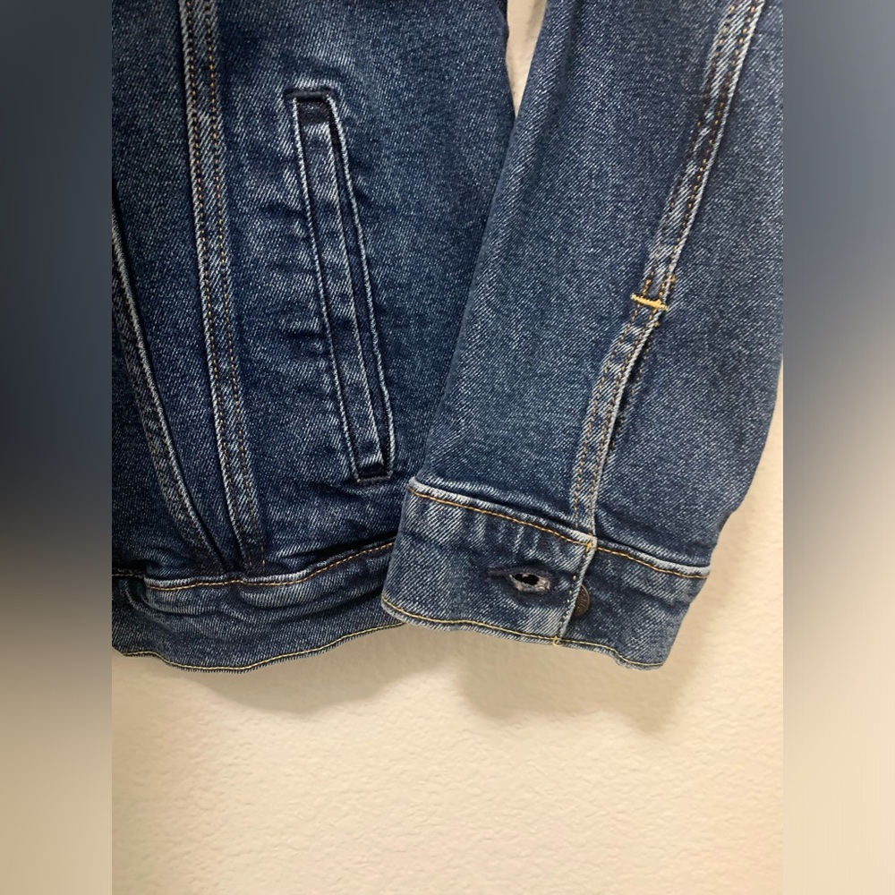 Vintage Levis Jean Jacket 80s Blue Wash Trucker Denim Adult Size L - Picture 4 of 12
